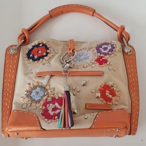 Boho BCBG MaxAzria embroidered floral Tote